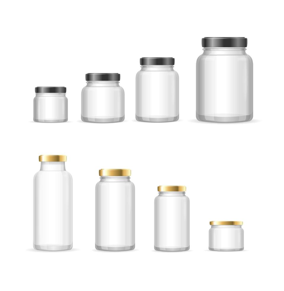 Realistic Detailed 3d Empty Glass Jar. Vector