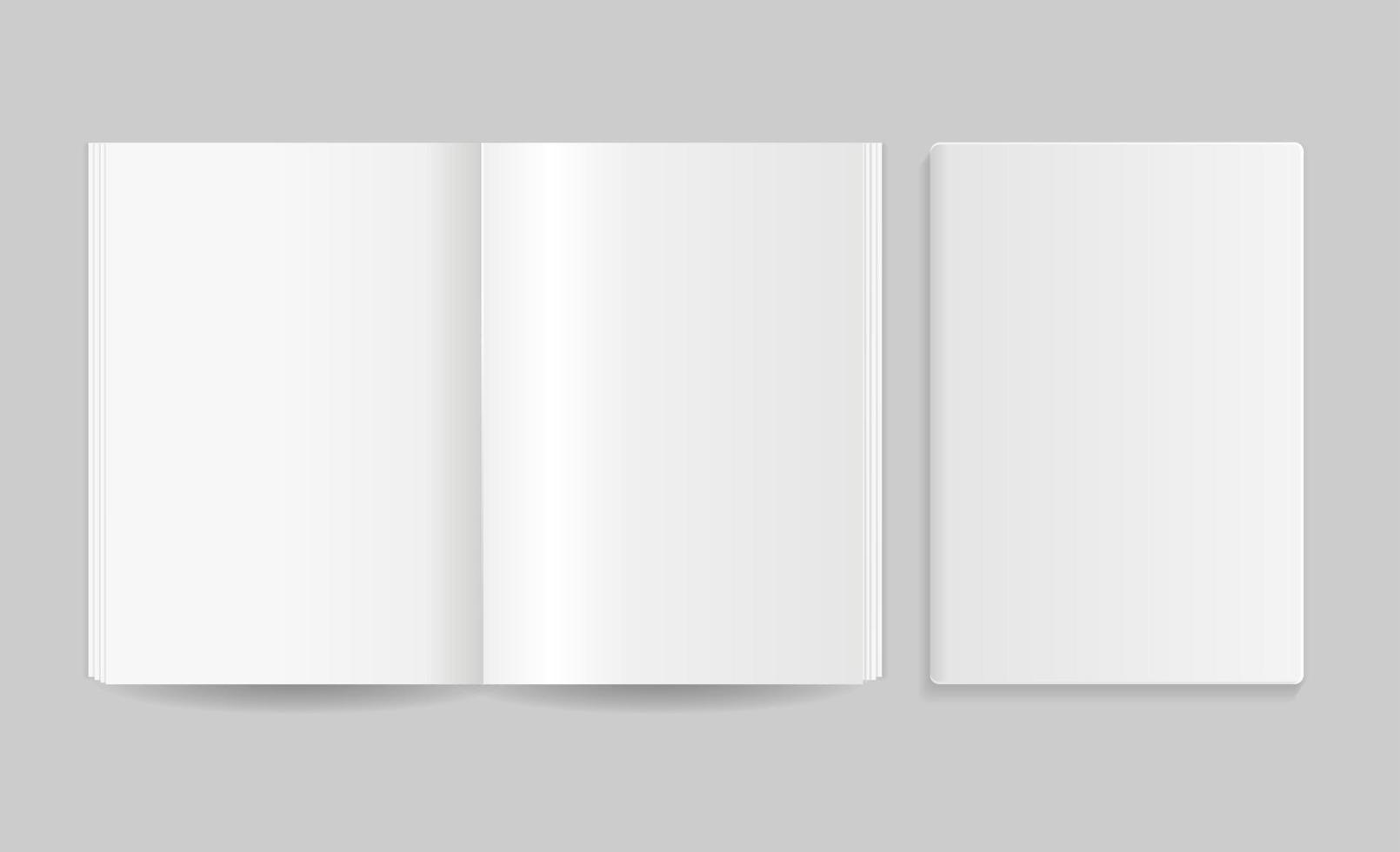 Realistic Detailed 3d Magazine Template Set. Vector