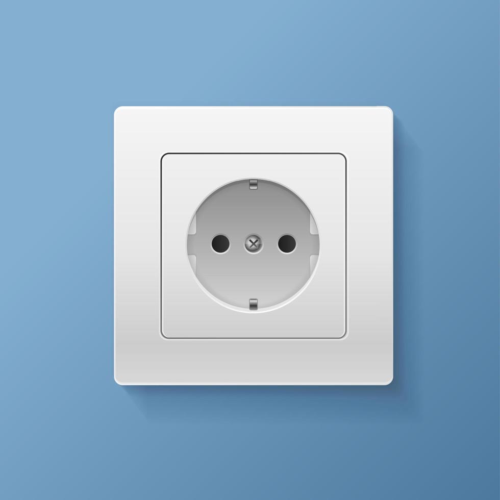 Realistic Detailed 3d Socket Electrical Power. Vector