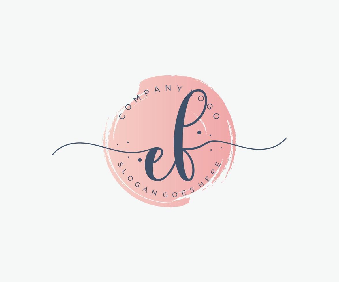 Initial EF feminine logo. Usable for Nature, Salon, Spa, Cosmetic and Beauty Logos. Flat Vector Logo Design Template Element.