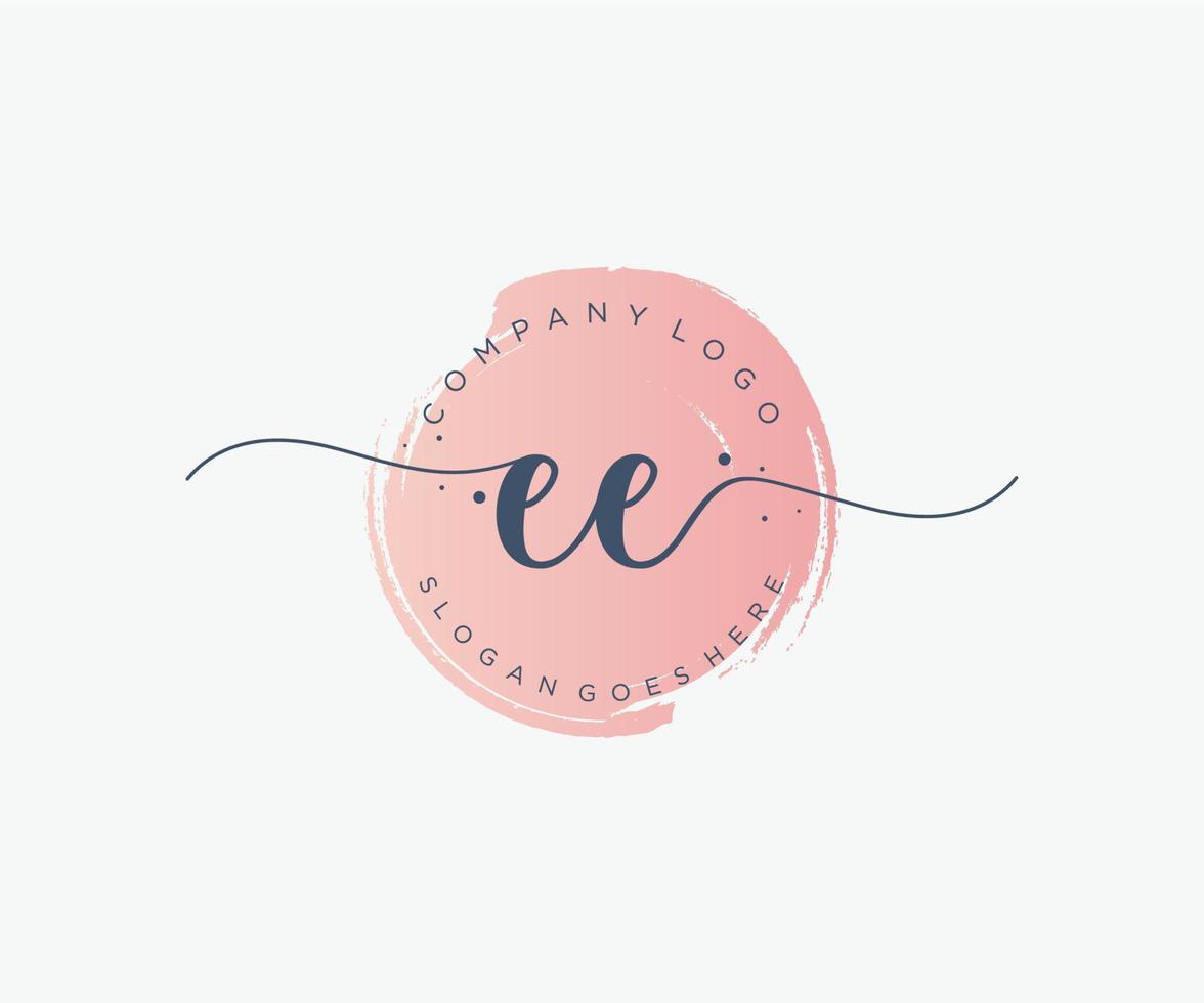 Initial EE feminine logo. Usable for Nature, Salon, Spa, Cosmetic and Beauty Logos. Flat Vector Logo Design Template Element.