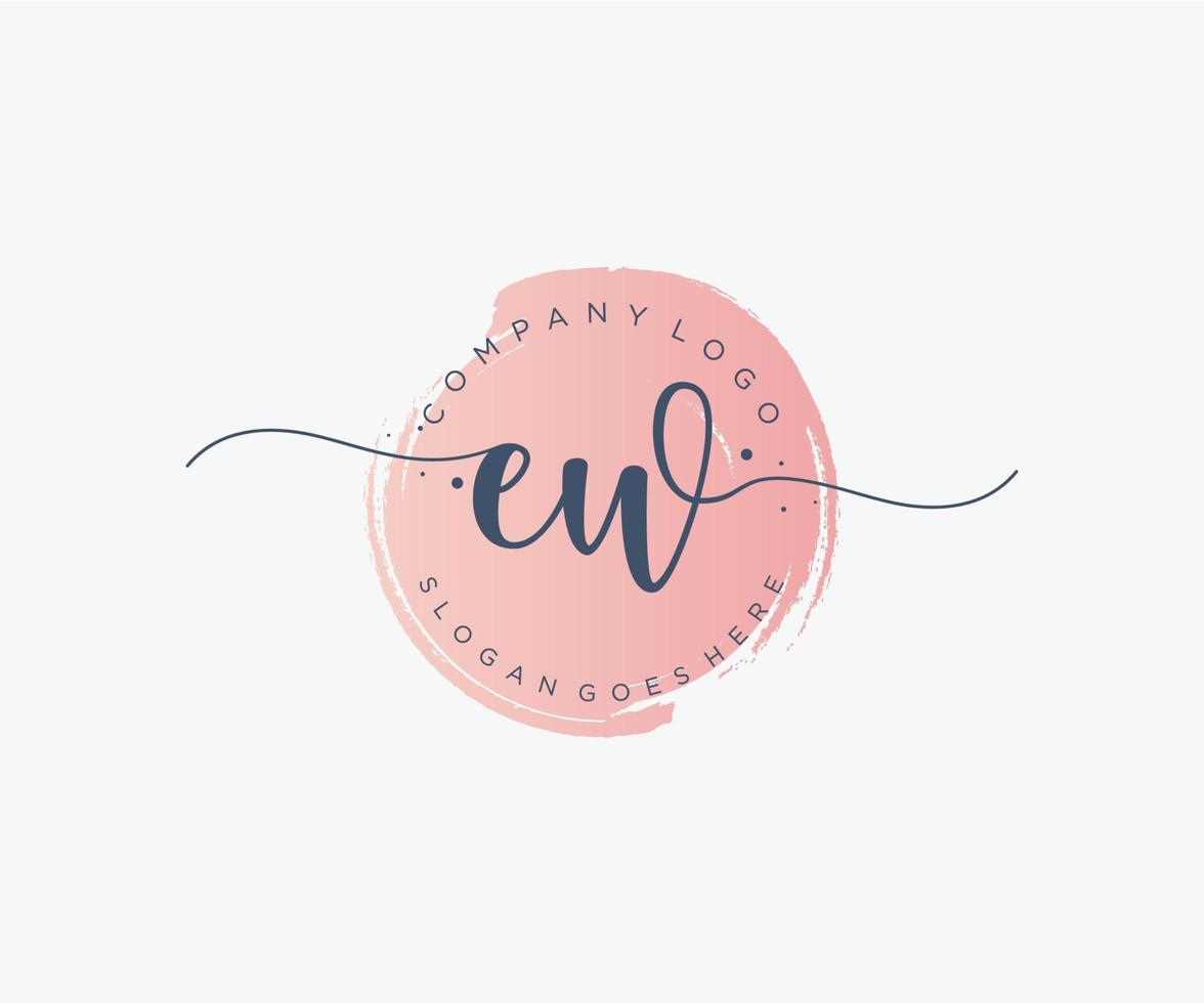 Initial EW feminine logo. Usable for Nature, Salon, Spa, Cosmetic and Beauty Logos. Flat Vector Logo Design Template Element.