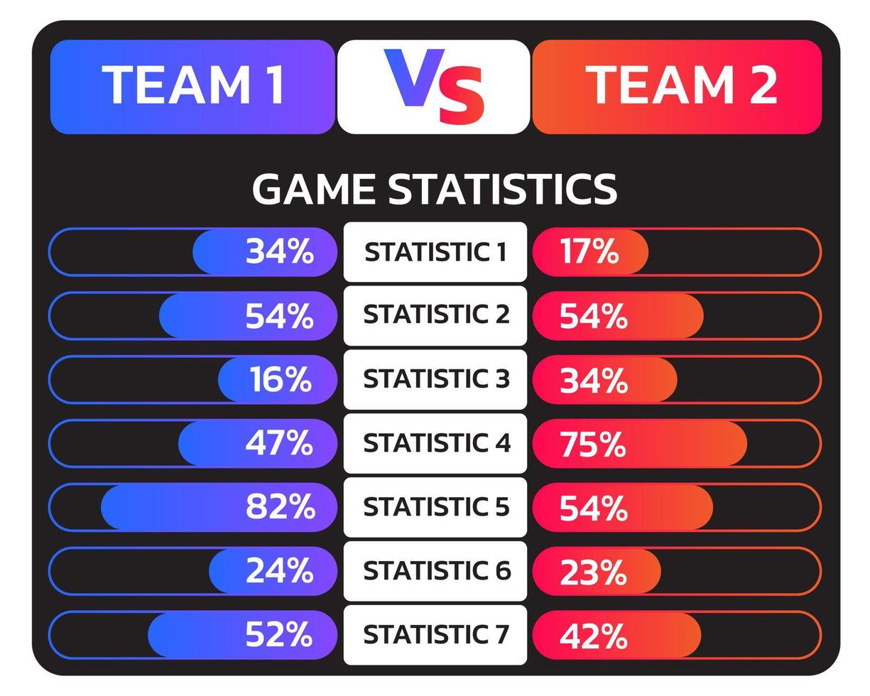 sport statistic comparison template. data comparison template. vector illustration.