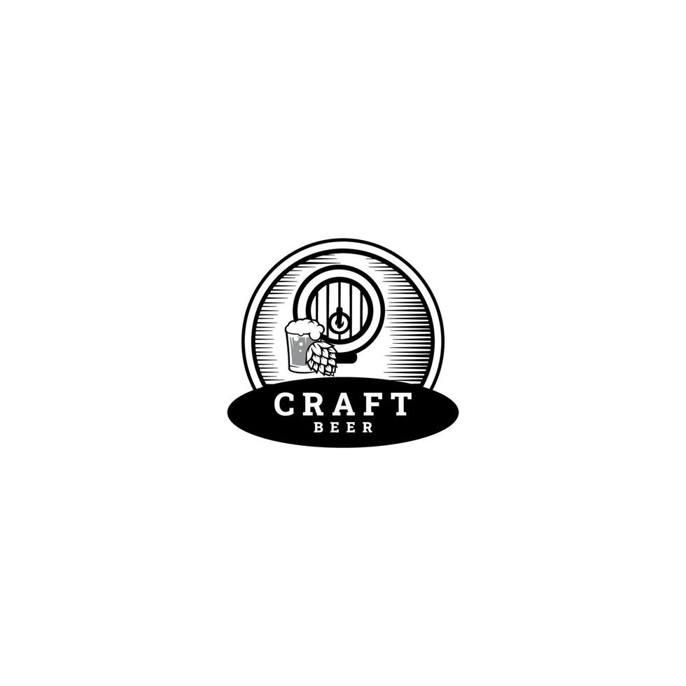 logotipo de cerveza artesanal. plantilla de signos de negocio de cerveza, logotipo, concepto de identidad de cervecería. vector