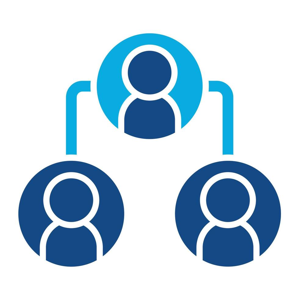 Delegating Task Glyph Two Color Icon vector