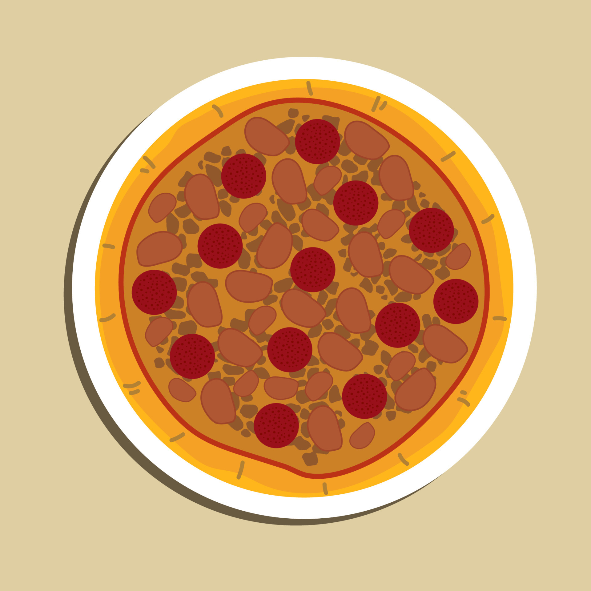 Homemade Meat Loves Pizza with Pepperoni Sausage and Bacon. Pizza