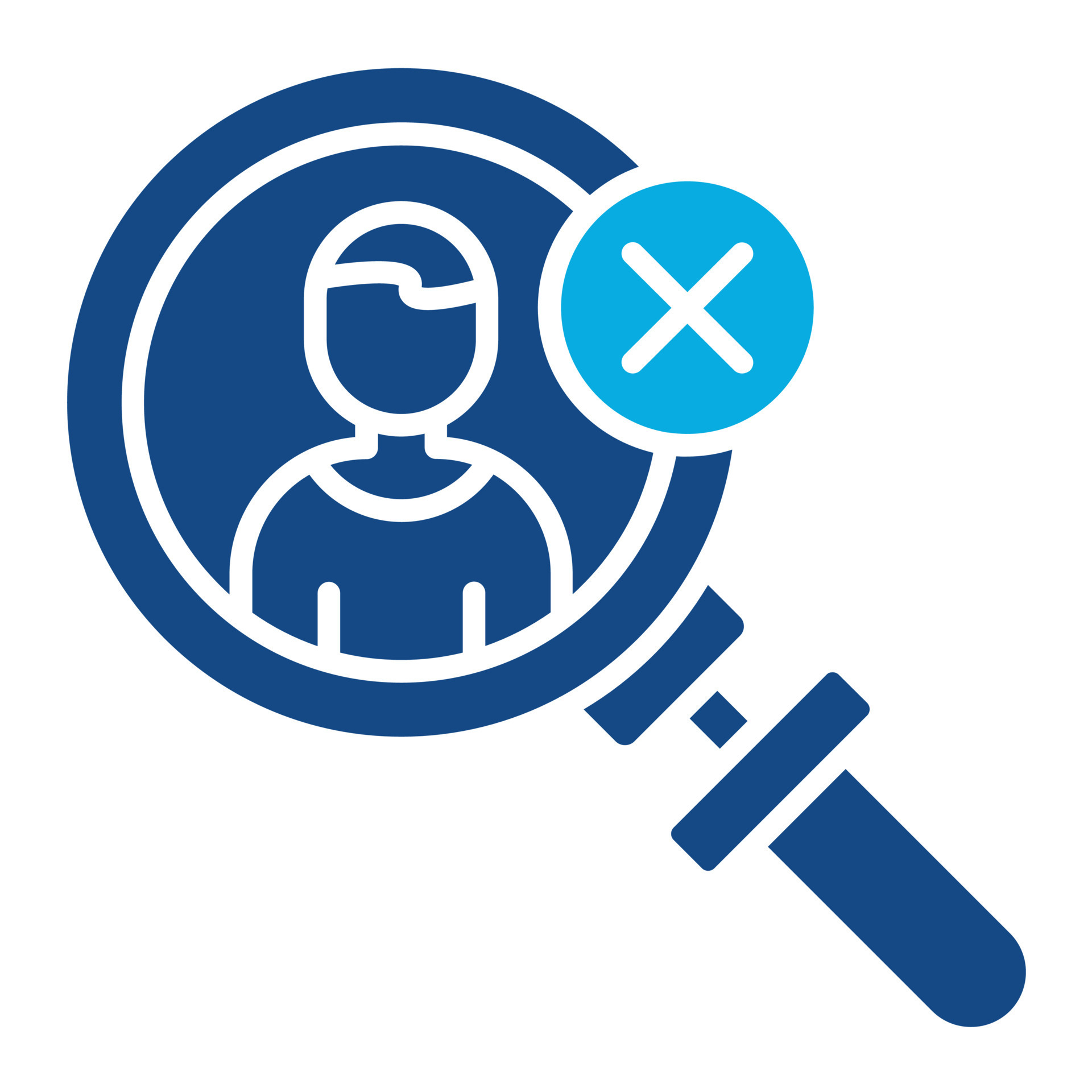 icono de dos colores de glifo de candidato no adecuado 17610339 Vector