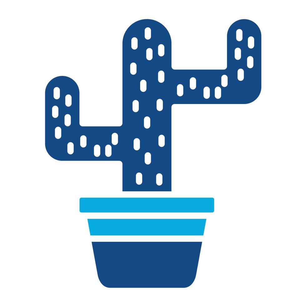 Cactus Glyph Two Color Icon vector