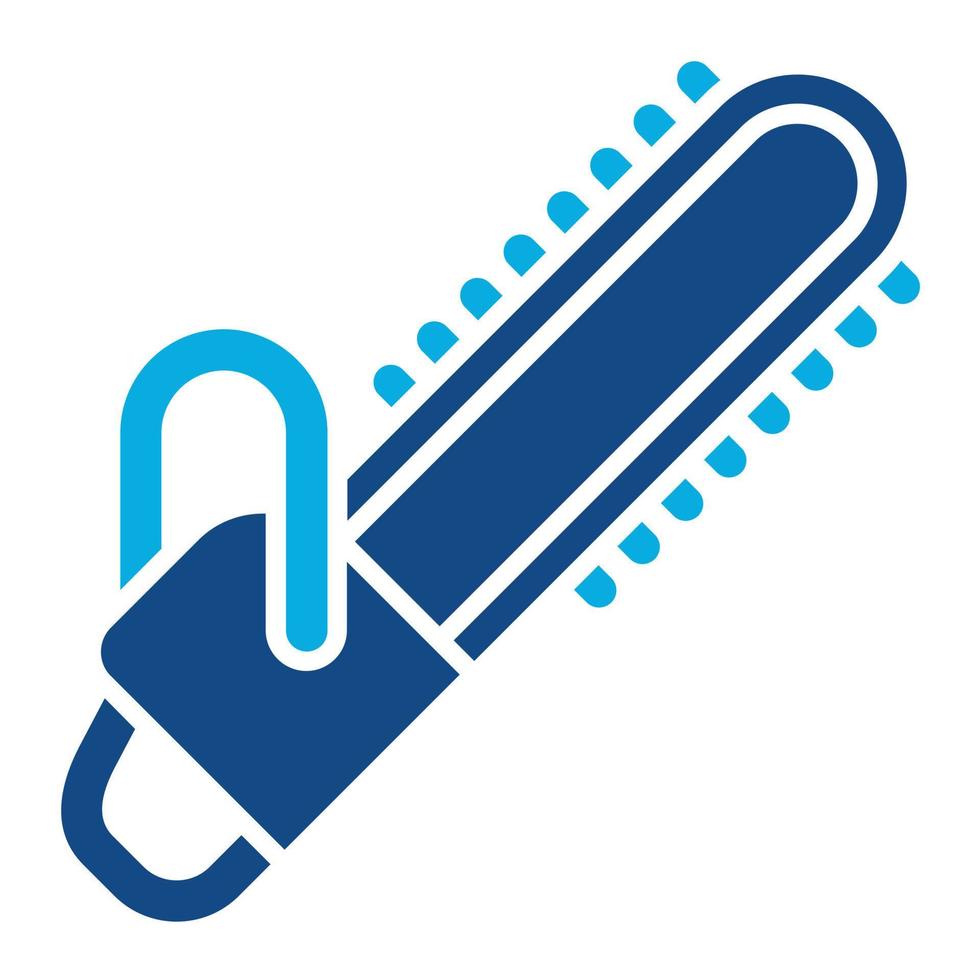 Chainsaw Glyph Two Color Icon vector