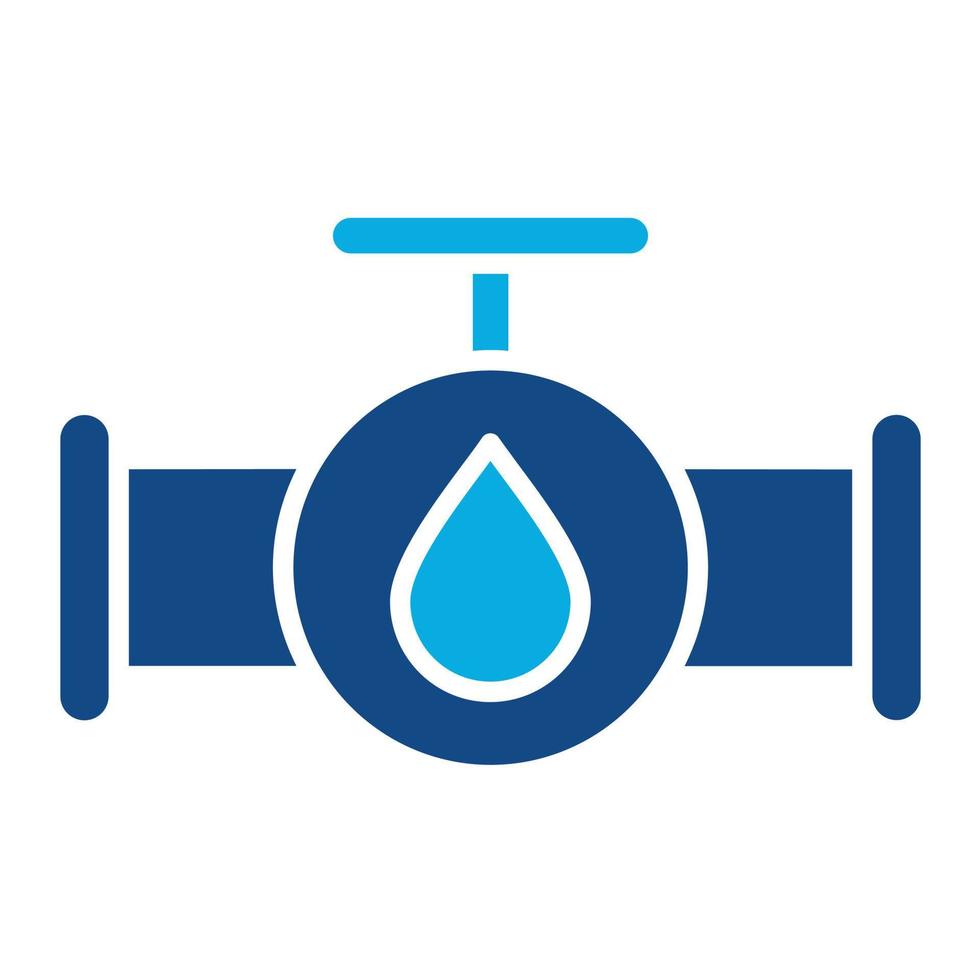 icono de dos colores de glifo de suministro de agua vector