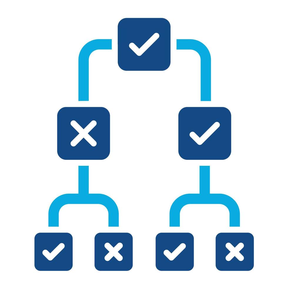 Decision Making Glyph Two Color Icon vector