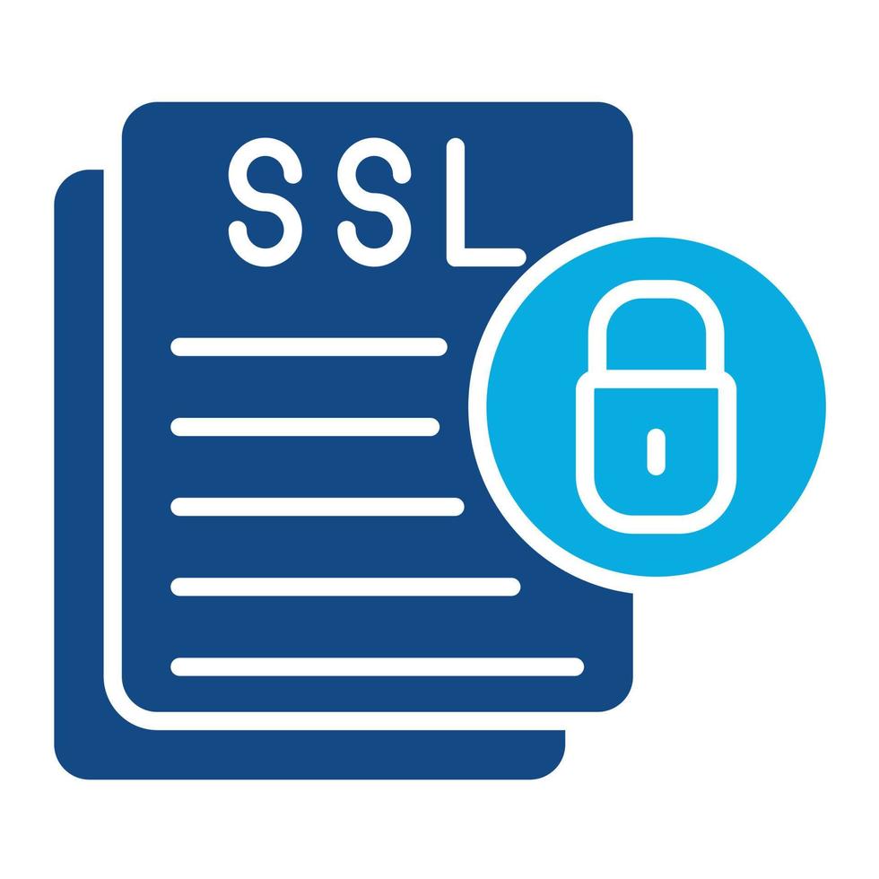 Security Certificate Glyph Two Color Icon vector
