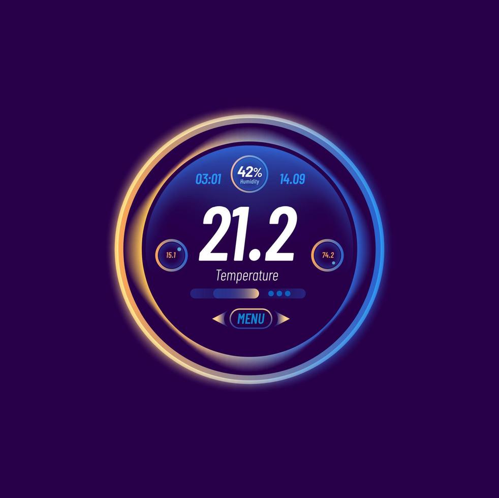 dial de control digital de temperatura del termostato vector