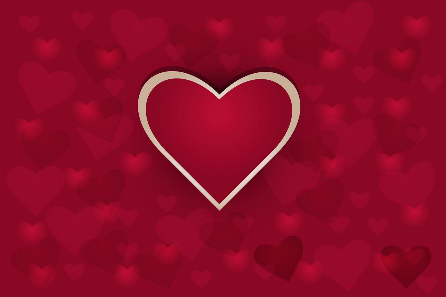 valentine's day background abstract with red pink heart vector
