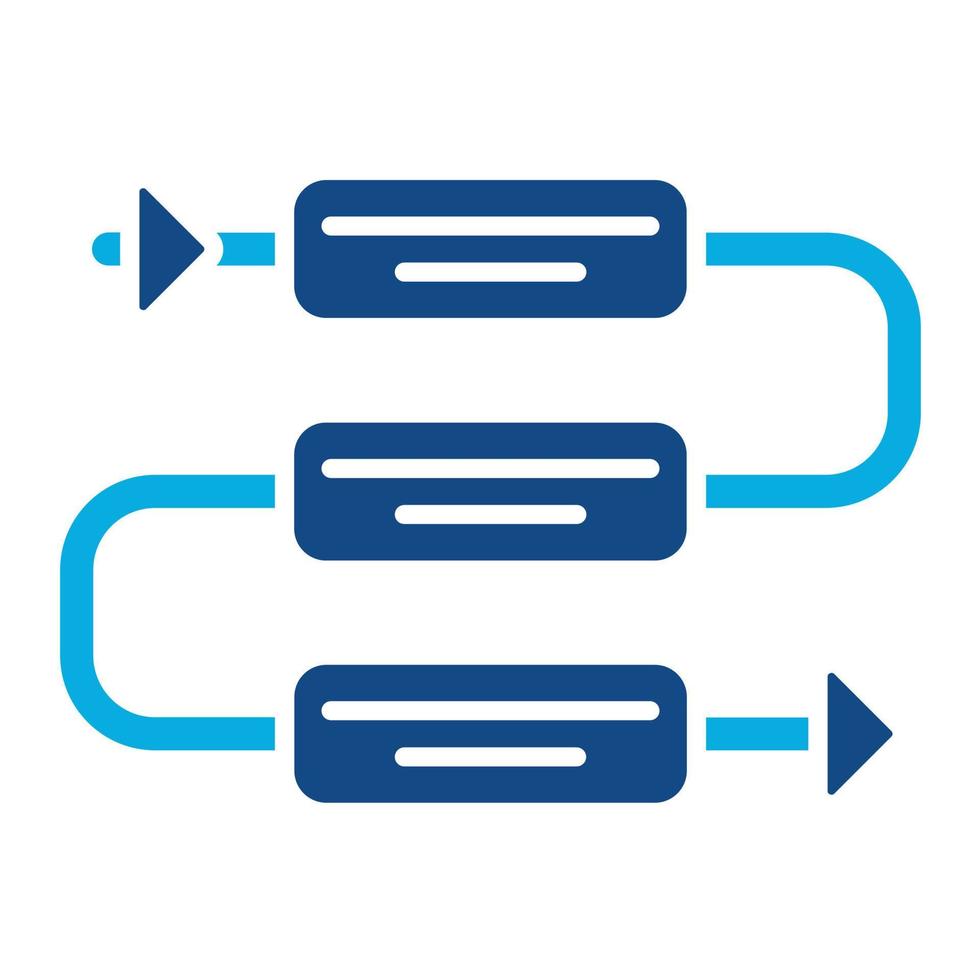 icono de dos colores de glifo de procesamiento vector