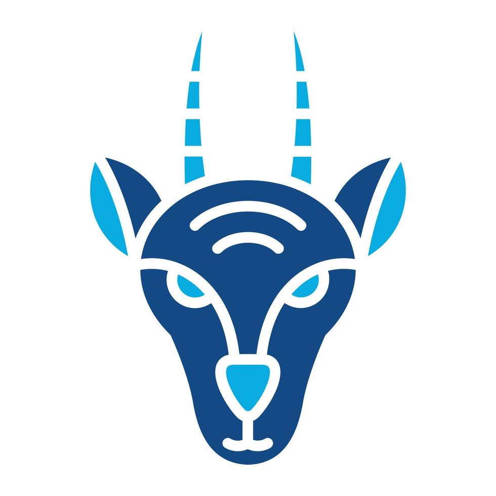 icono de dos colores de glifo antilope vector
