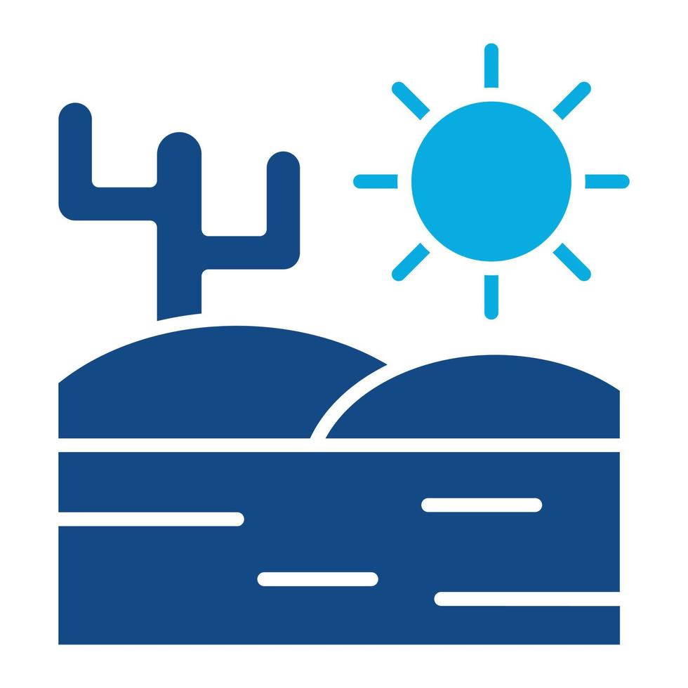 Desert Glyph Two Color Icon vector