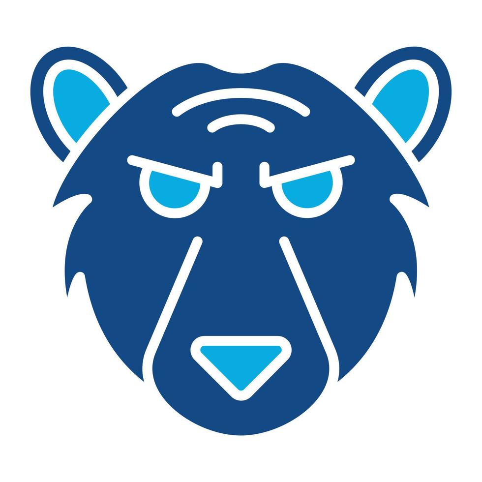 icono de dos colores de glifo de oso polar vector