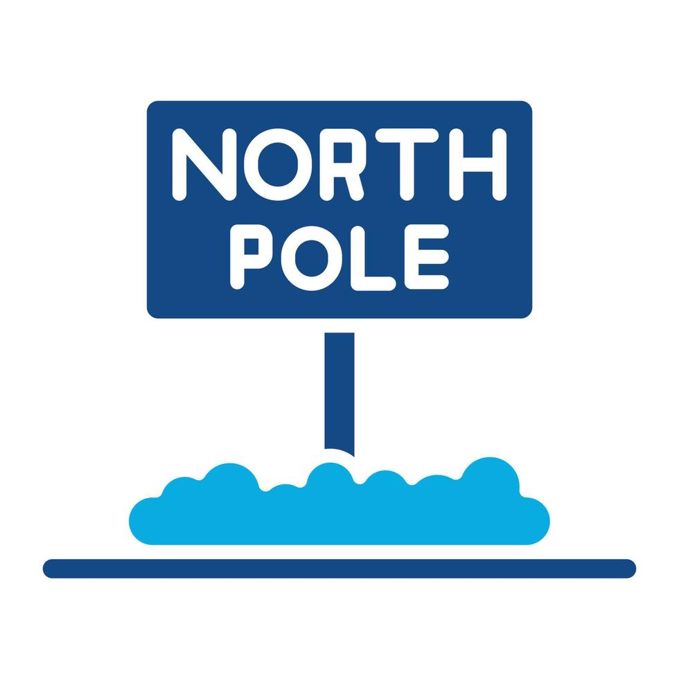 North Pole Glyph Two Color Icon vector