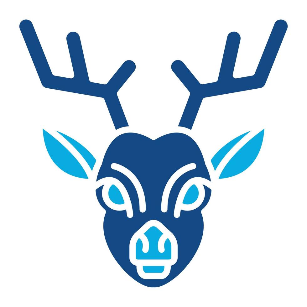 Reindeer Glyph Two Color Icon vector