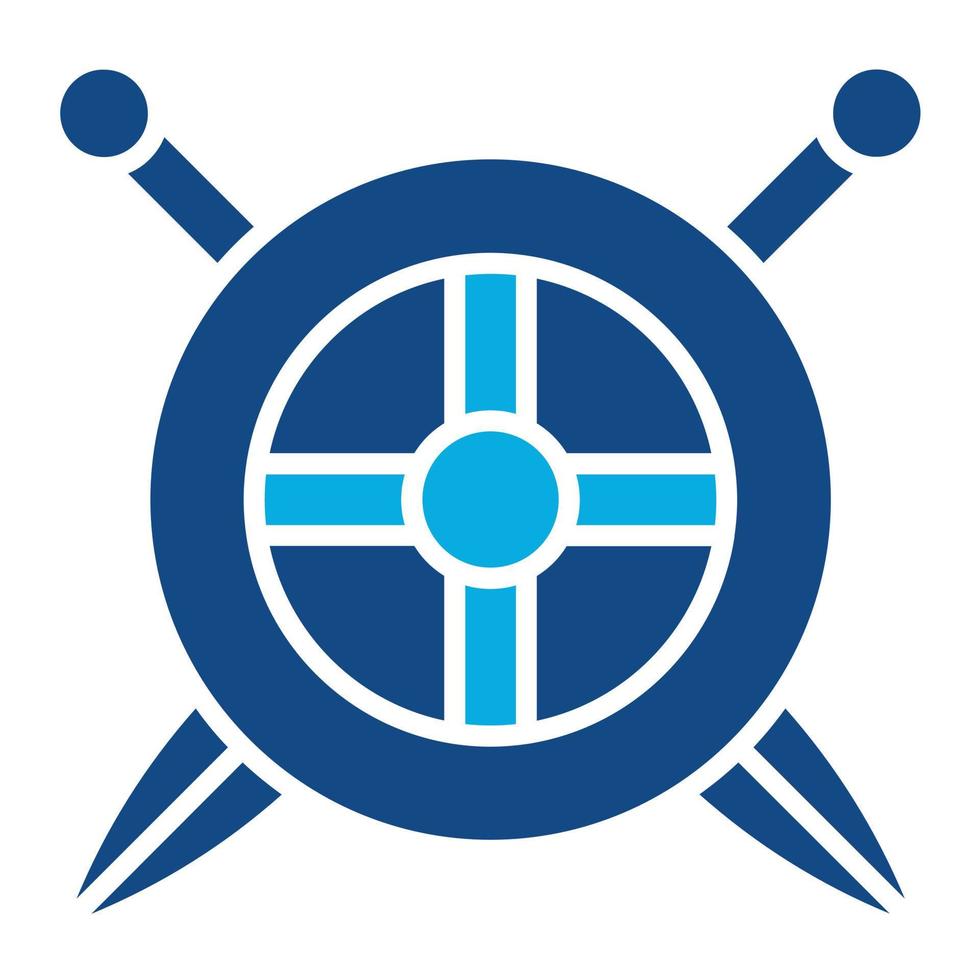 Two Swords And Shield Glyph Two Color Icon vector