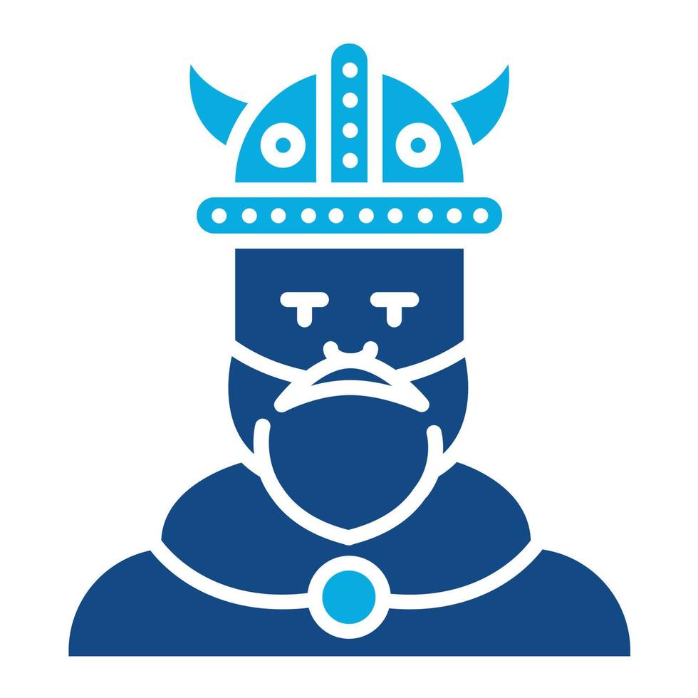 hombre vikingo glifo icono de dos colores vector