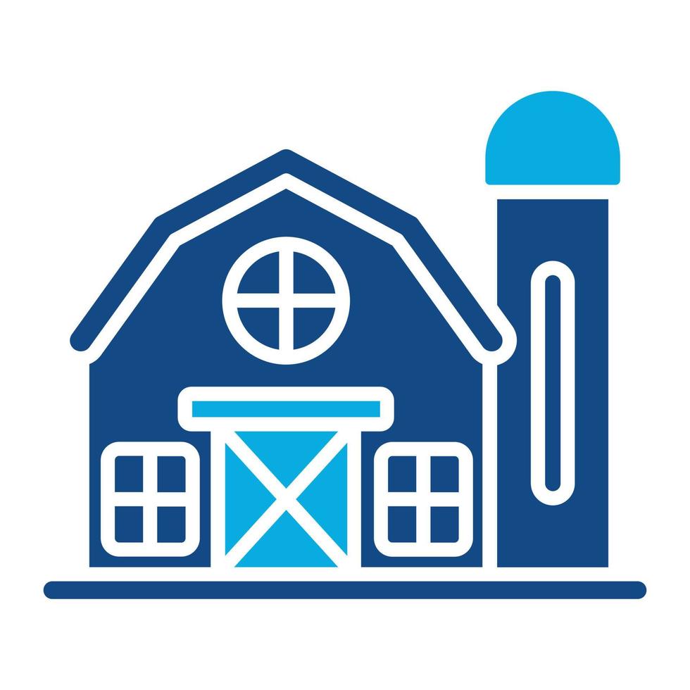 Farm House Glyph Two Color Icon vector