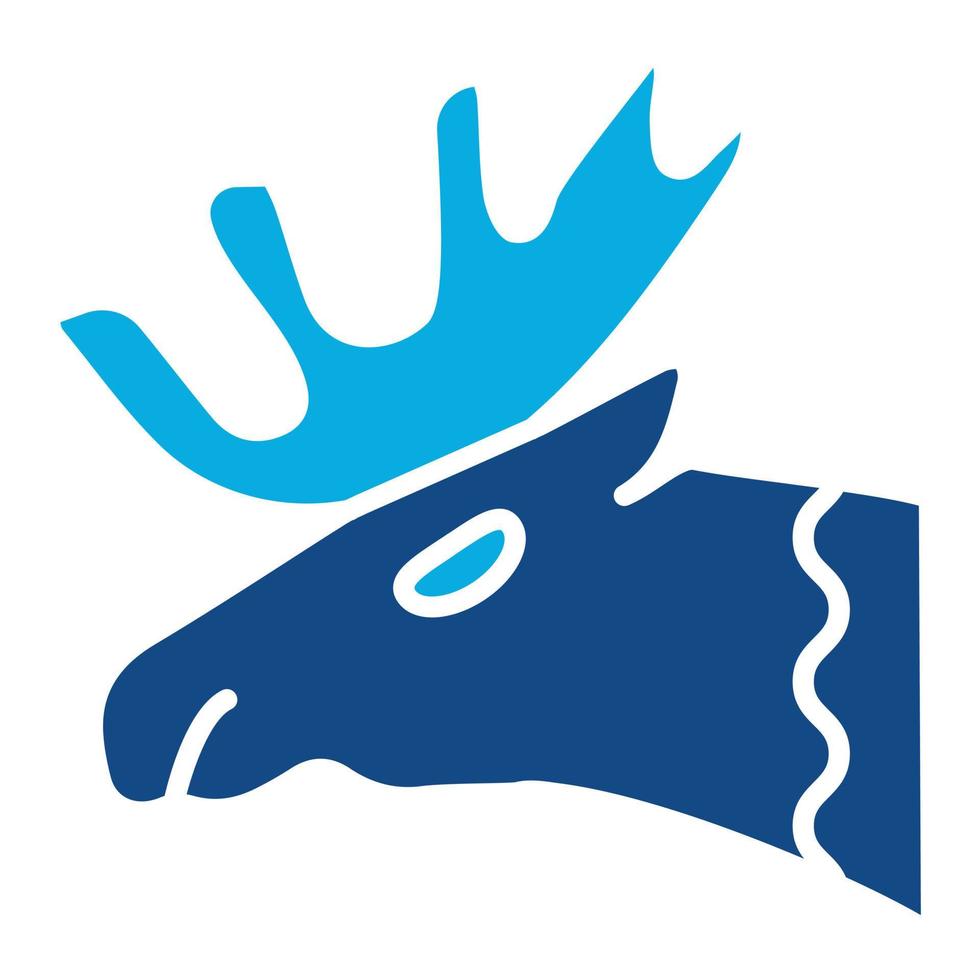 Moose Glyph Two Color Icon vector