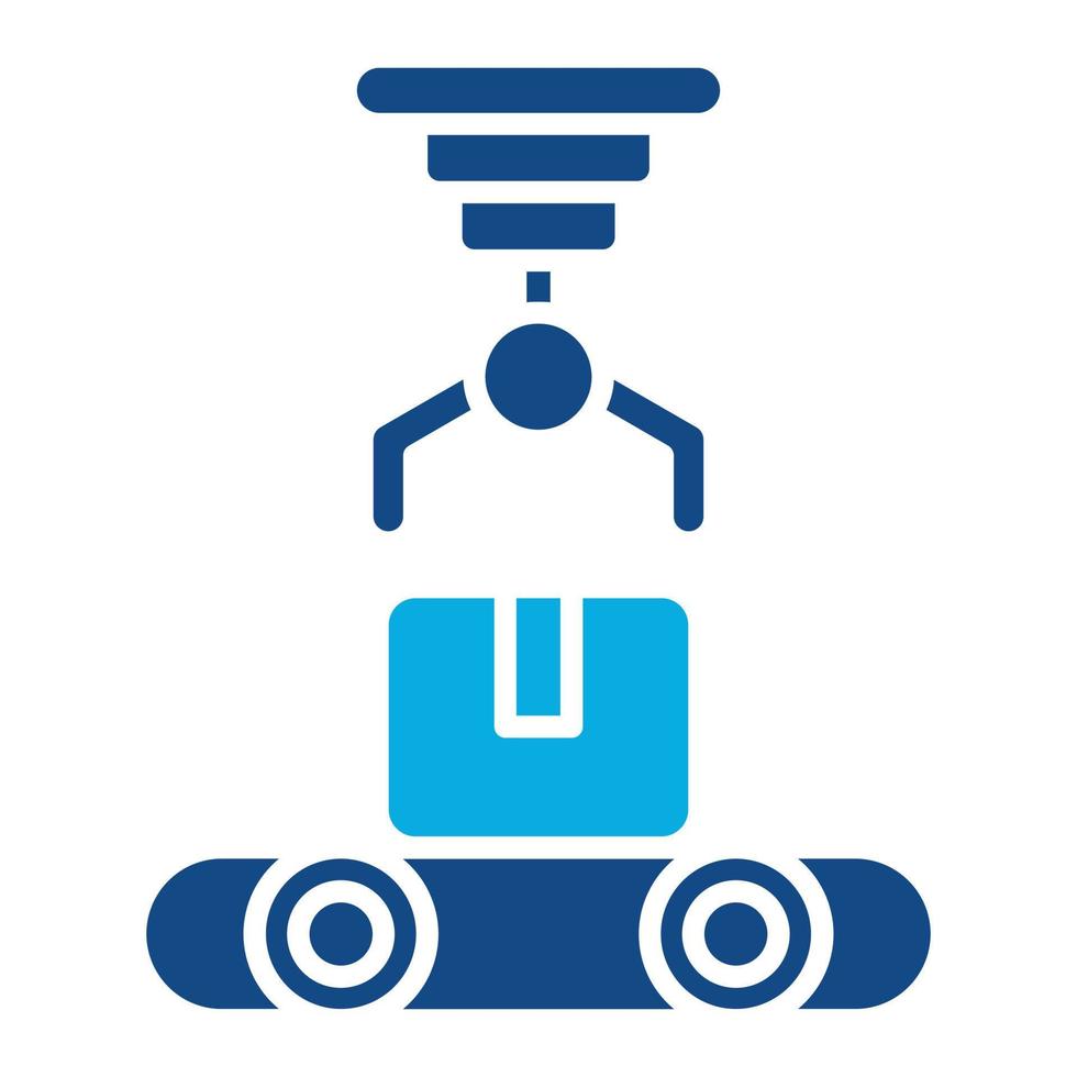 Robotic Produce Sorting Glyph Two Color Icon vector