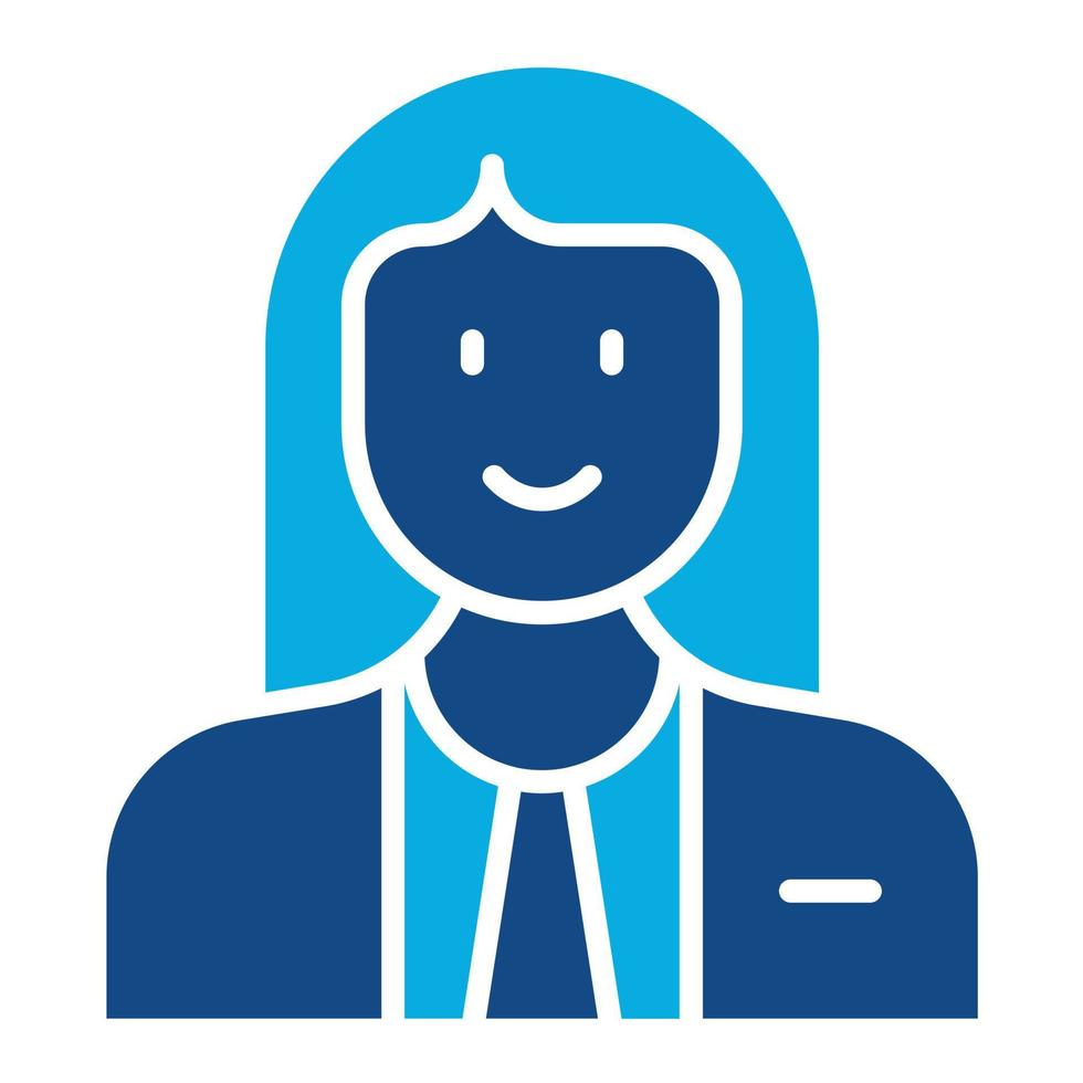 Judge Female Glyph Two Color Icon vector