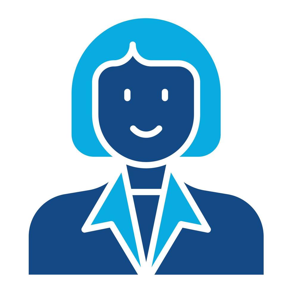 Manager Female Glyph Two Color Icon vector