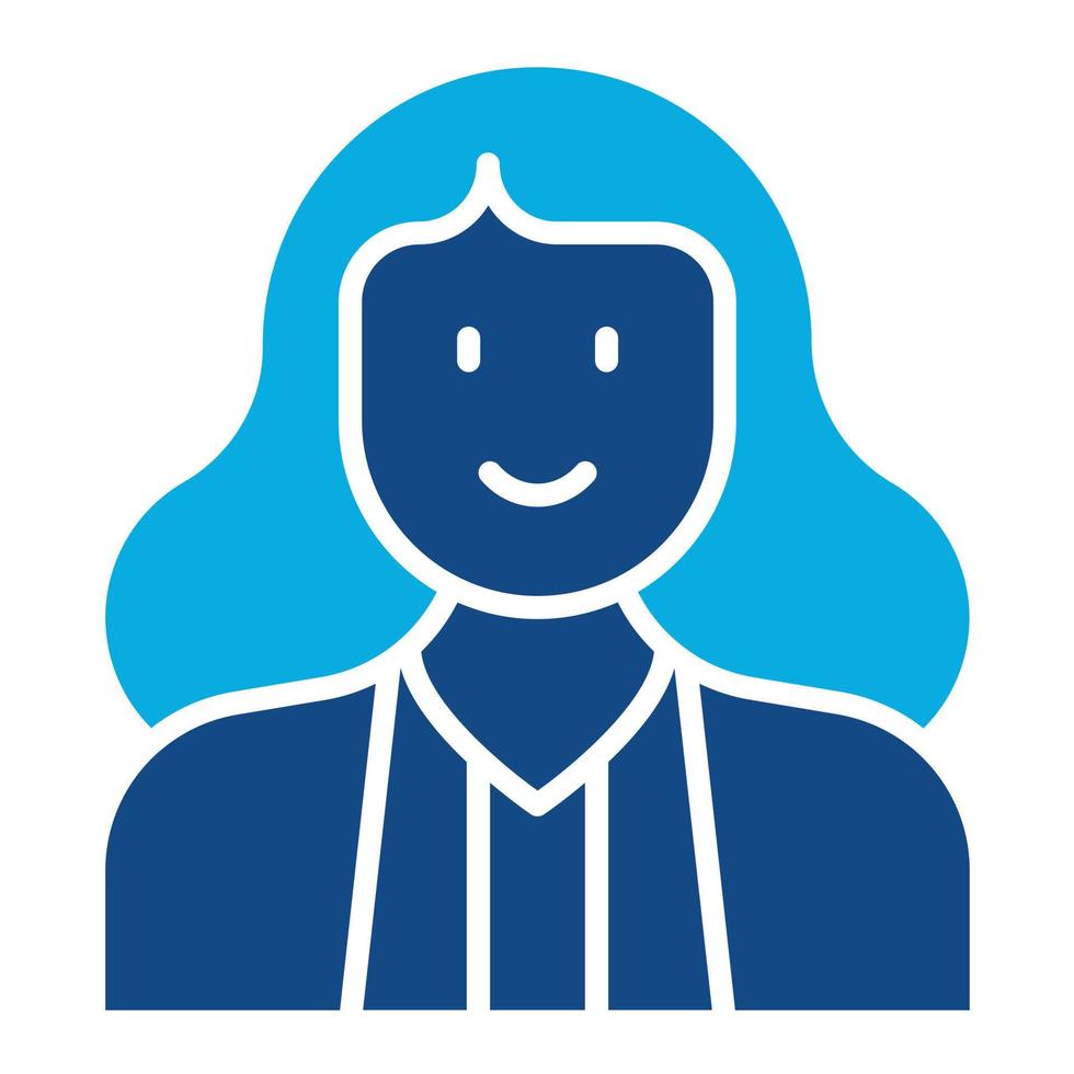 Lawyer Female Glyph Two Color Icon vector