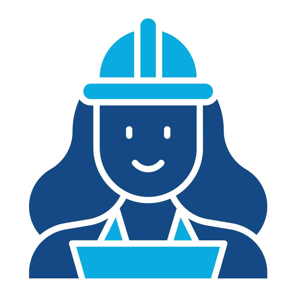 Qa Engineer Female Glyph Two Color Icon vector