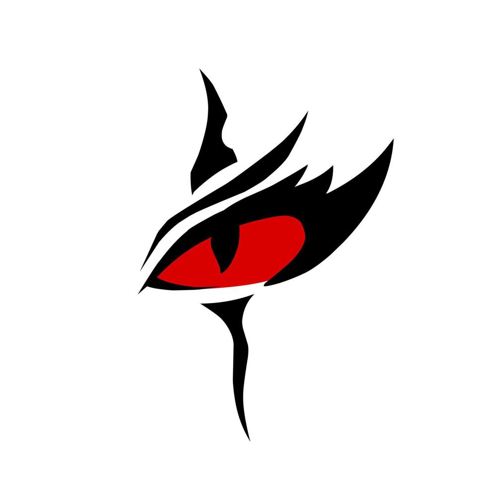ojos del diablo diseño de arte tribal color rojo vector