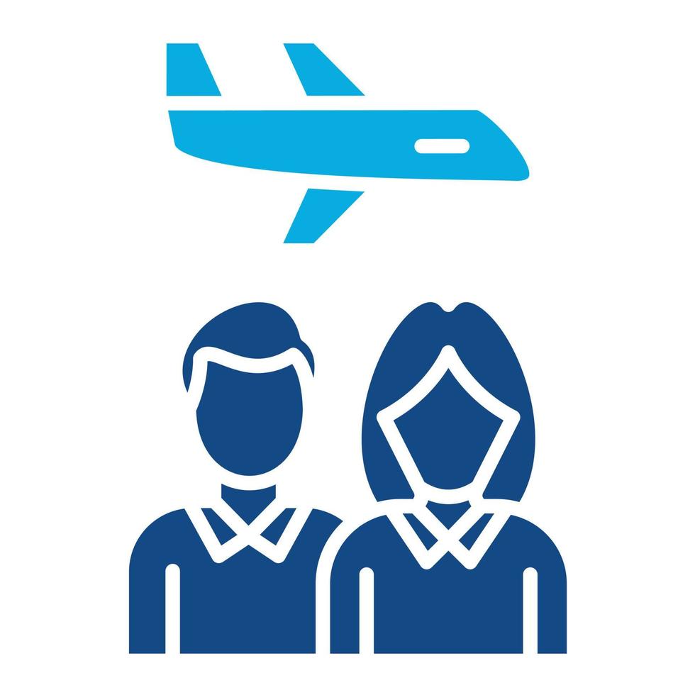 Traveler Couple Glyph Two Color Icon vector