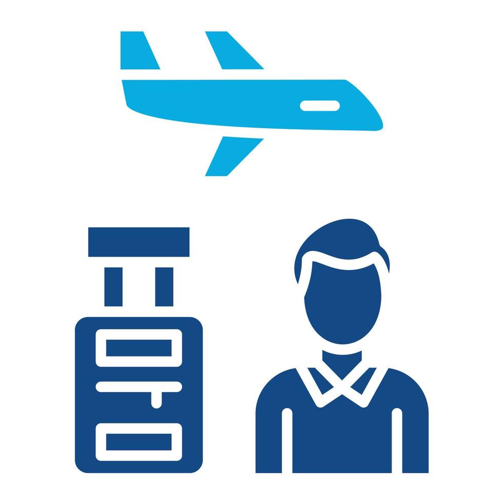 Traveler Male Glyph Two Color Icon vector