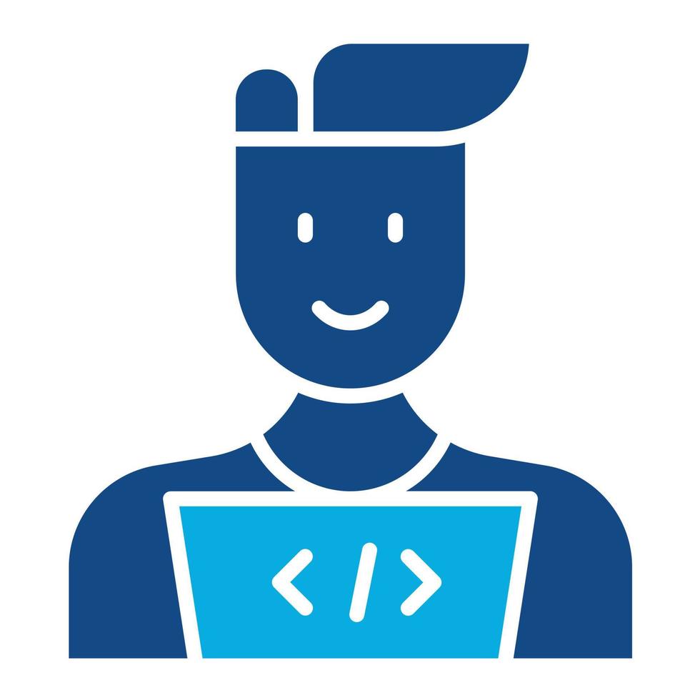Web Developer Male Glyph Two Color Icon vector