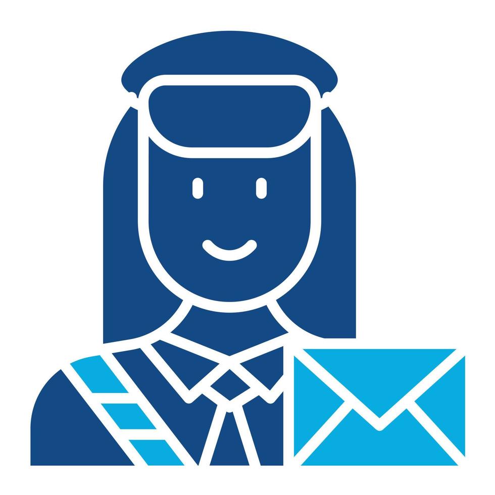Postwoman Glyph Two Color Icon vector
