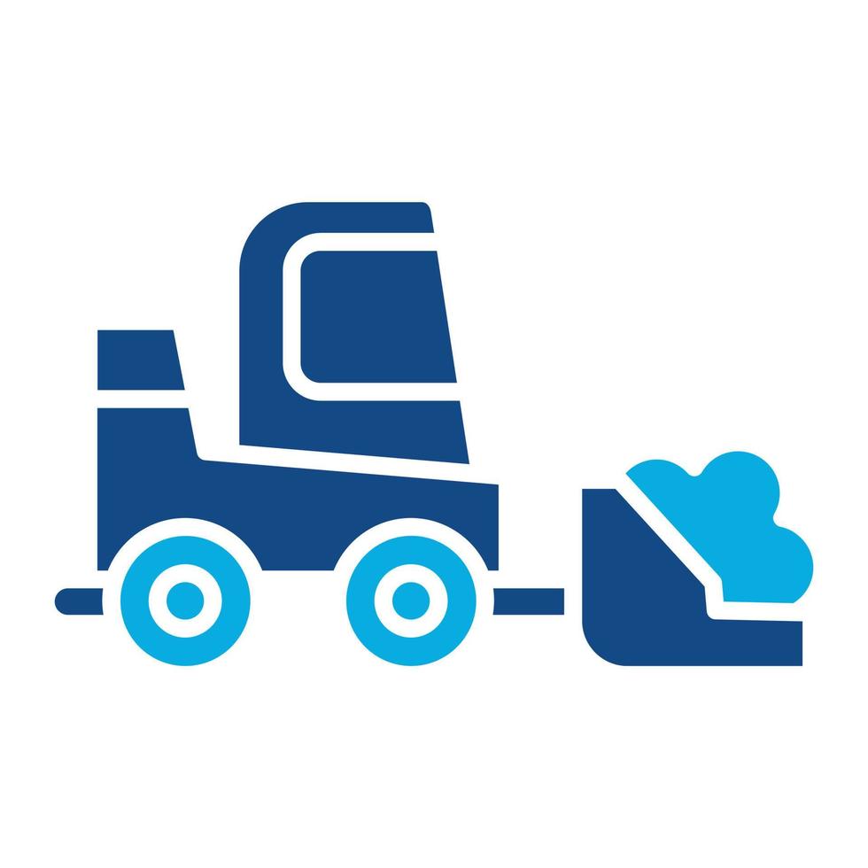 Loader Truck Glyph Two Color Icon vector