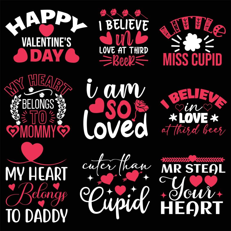 diseños de camisetas del día de san valentín vector