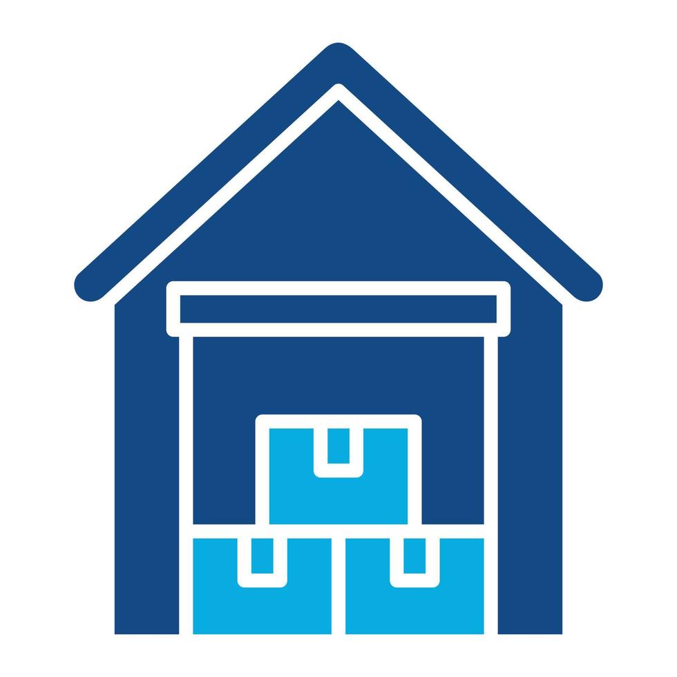 Warehouse Glyph Two Color Icon vector