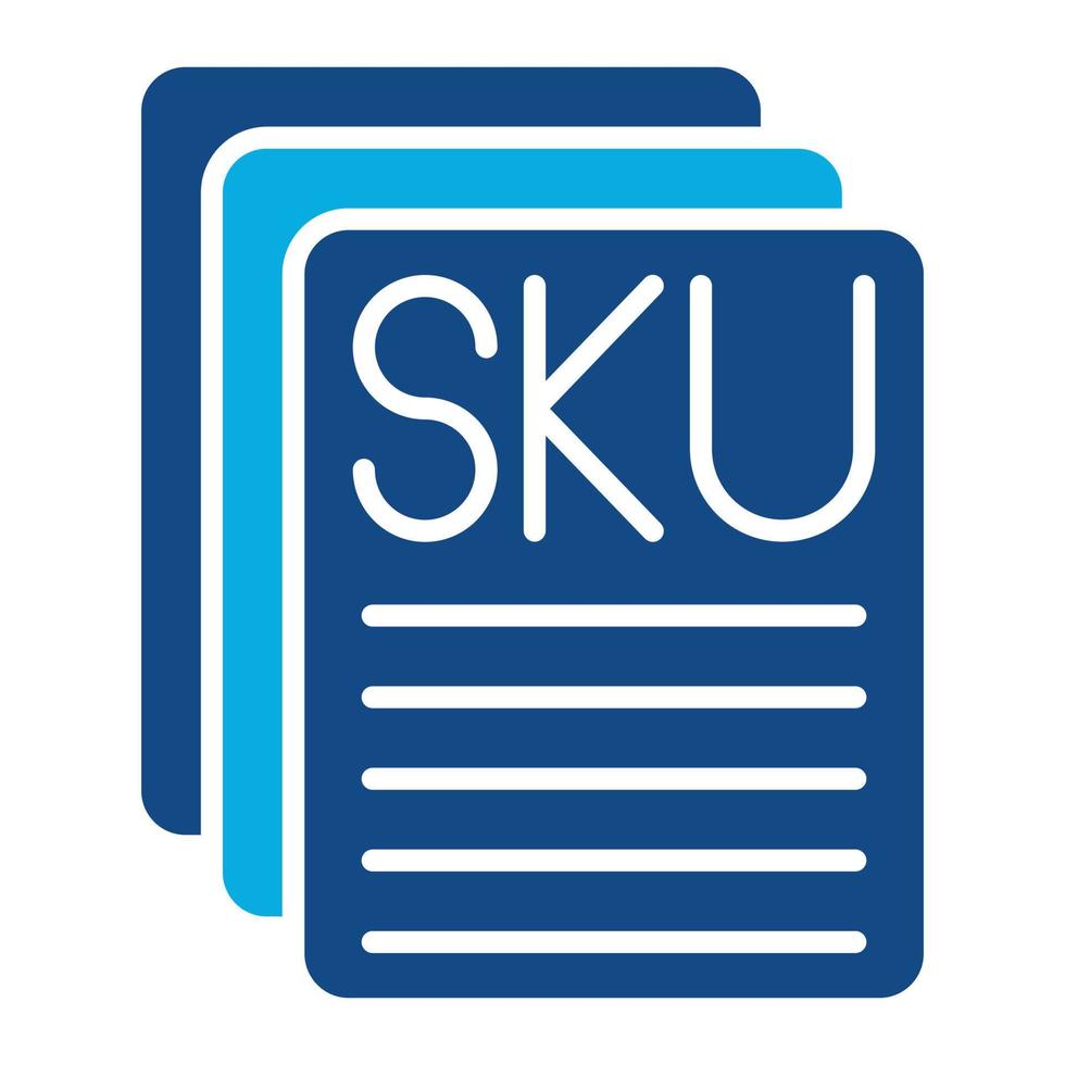 Sku Description Glyph Two Color Icon vector