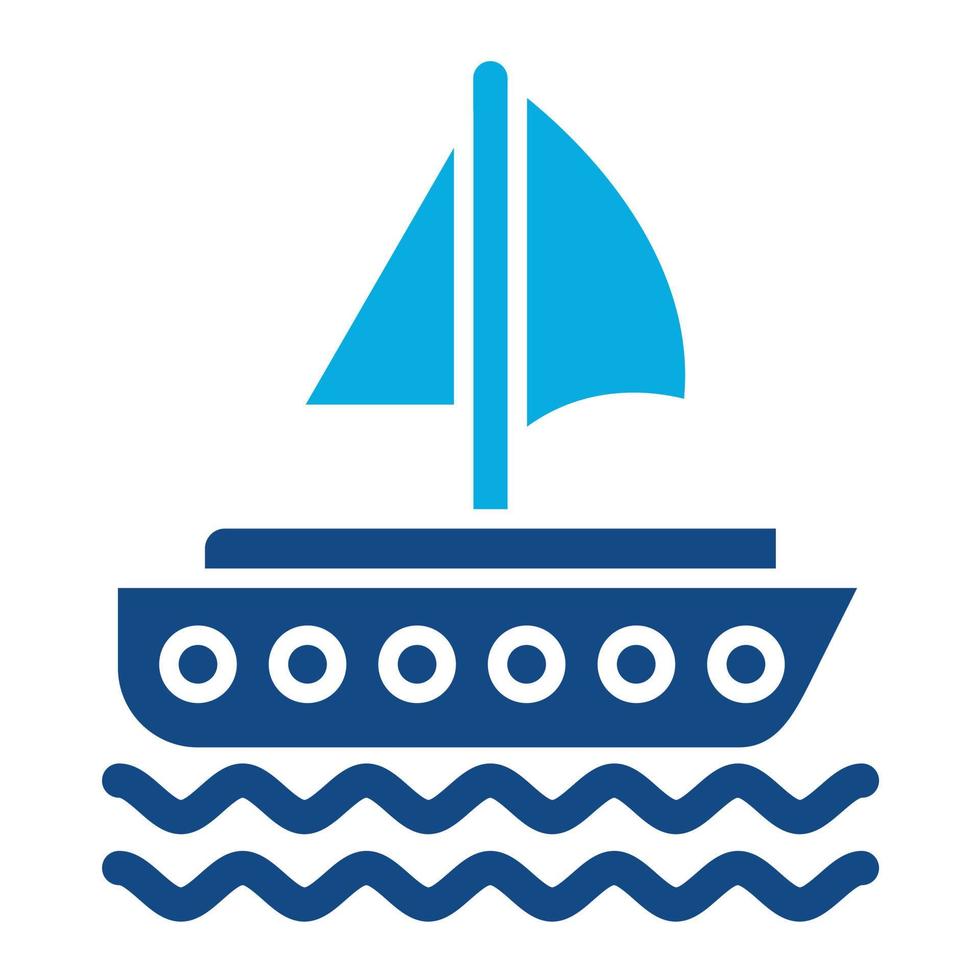 Yacht Glyph Two Color Icon vector