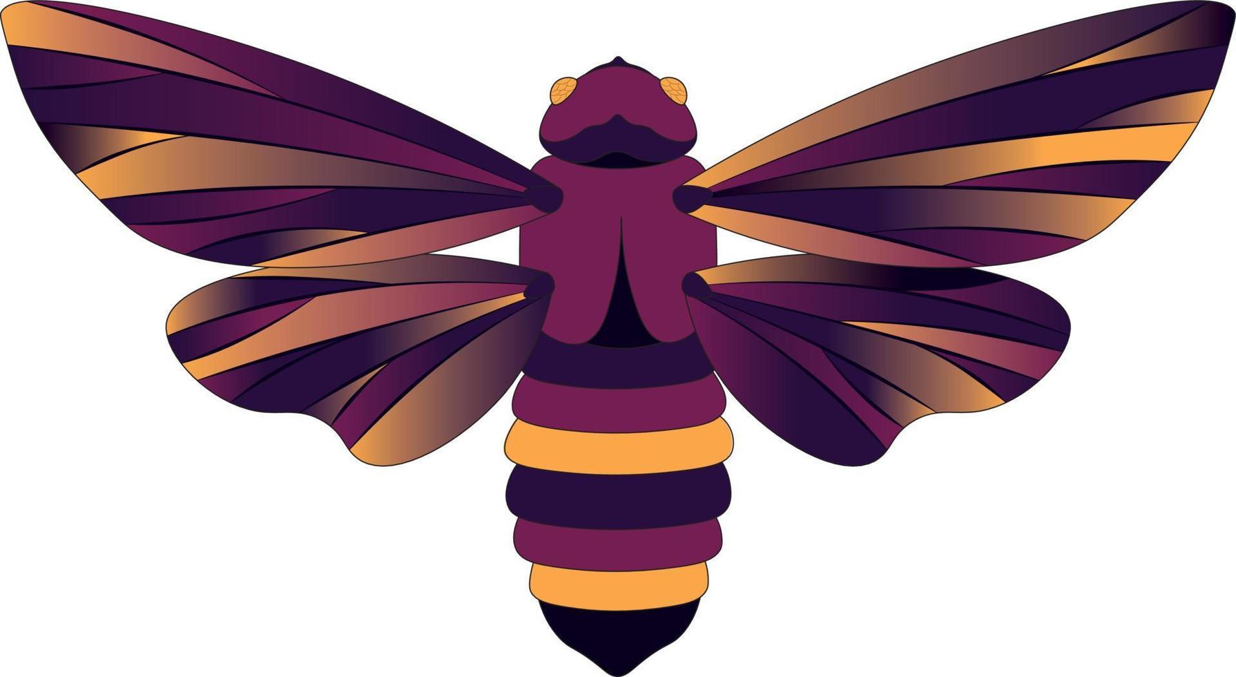 Colorful palette art, hand drawn cicada vector illustration