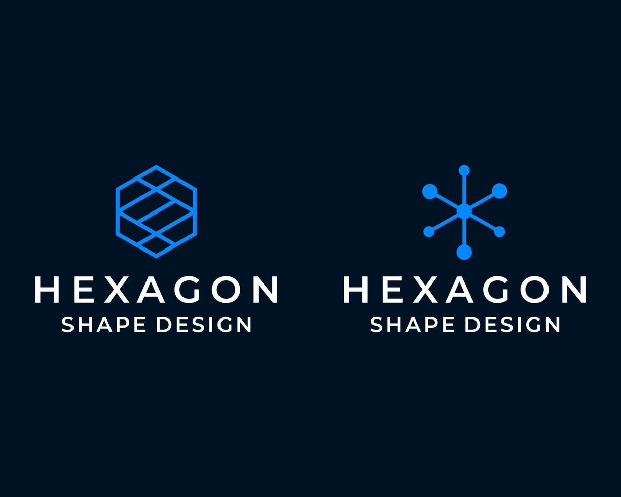 Hexagon connection technology company logo design. vector