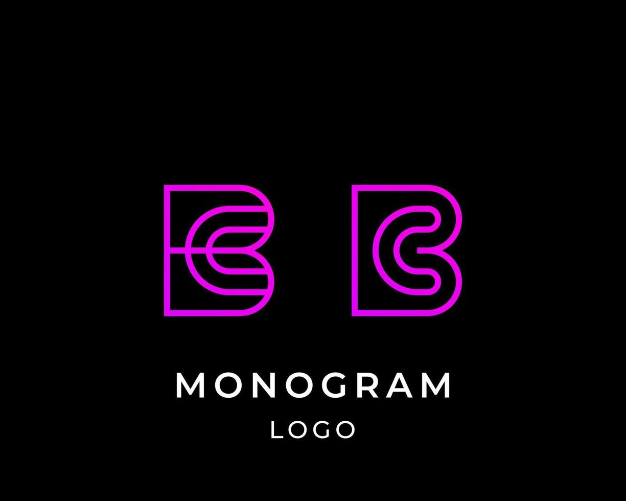 letra bc monograma moderno, diseño de logotipo de tecnología geométrica simple. vector