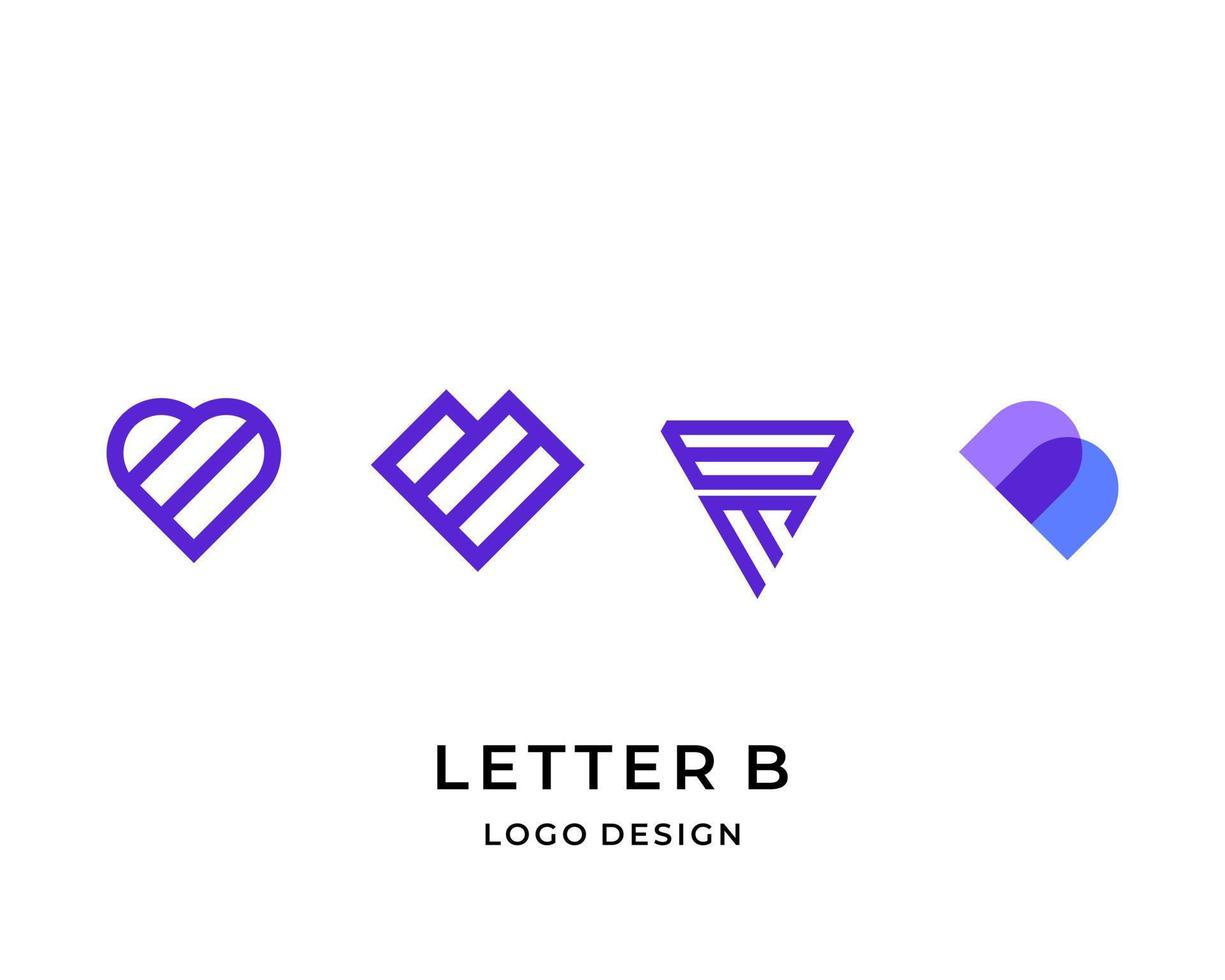 Letter B monogram love logo design. vector