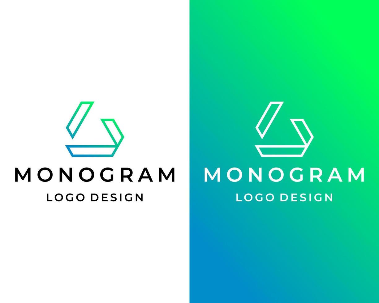 Diseño de logotipo de empresa de tecnología geométrica simple con monograma de letras ij. vector