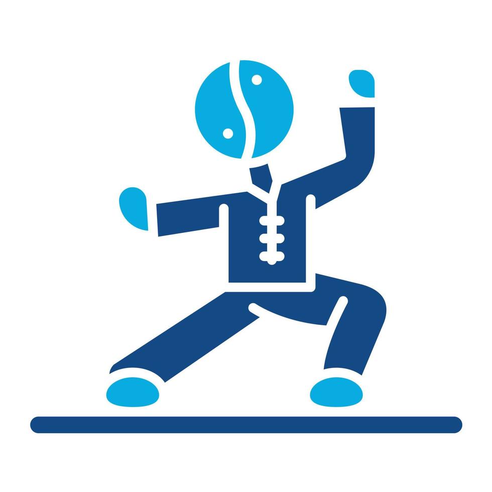 Tai Chi Glyph Two Color Icon vector