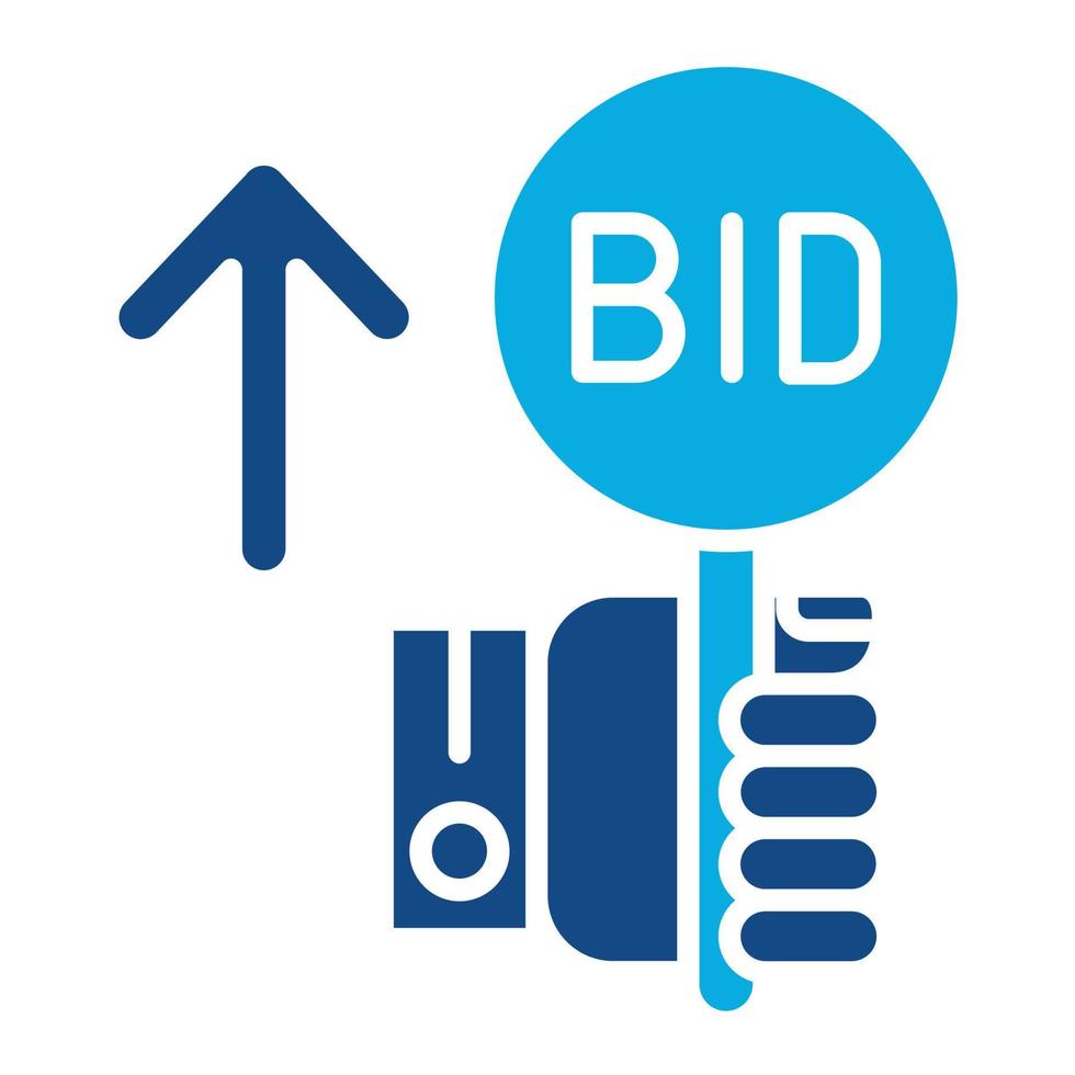 Advance Bid Glyph Two Color Icon vector